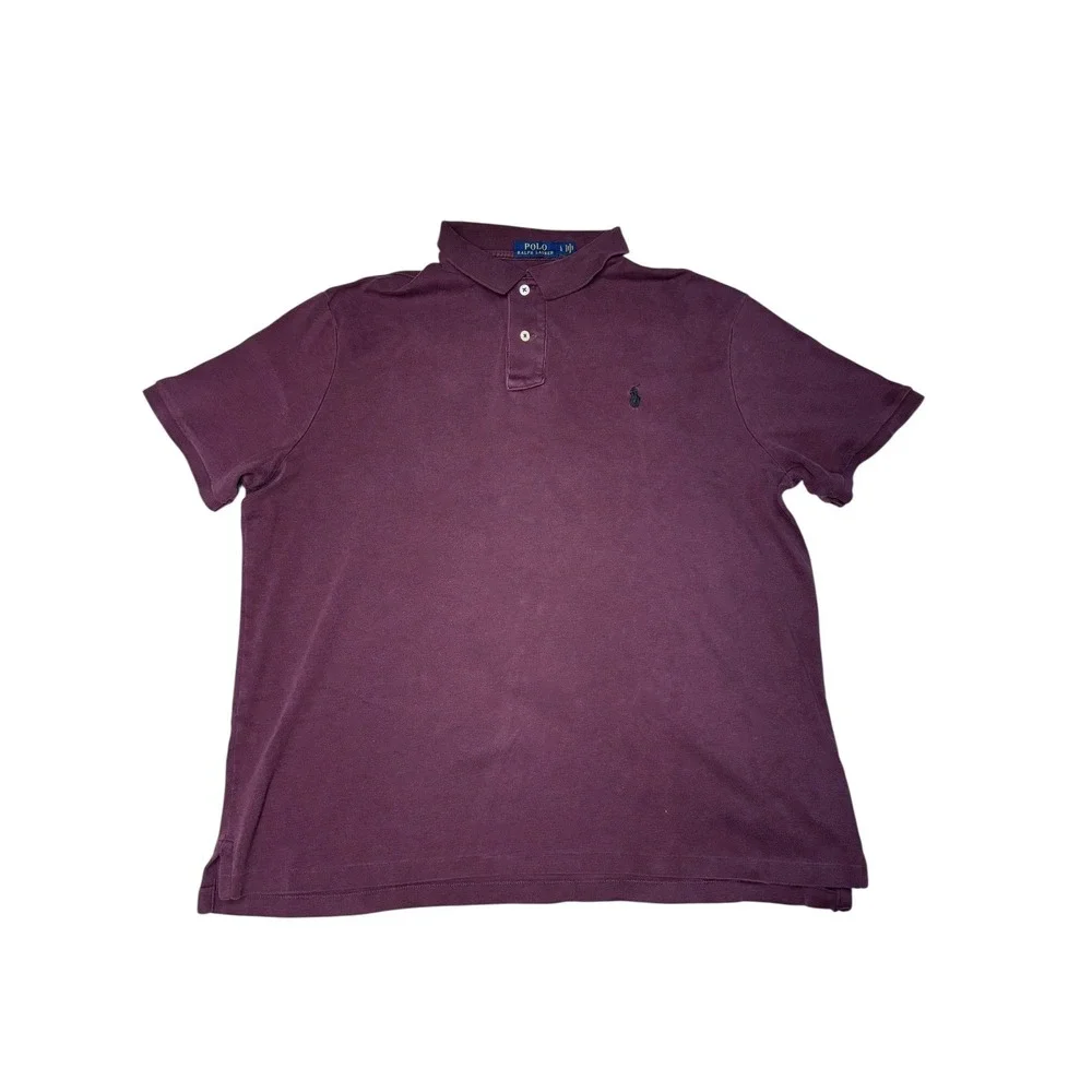 Polo Ralph‎ Lauren Polo Shirt Classic Fit Maroon Mens Size Large L